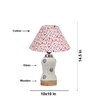 Devansh Conical Multi Cotton Shade Lamp With Wood & Mosaic Glass Base For Decoration/Office/Home/Gifting/Study For Decoration/Office/Home/Gifting/Study -(10X10X14.5) Inches -A