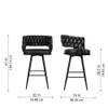 Doe Buck Presley Braided Faux Leather Bar Stool in Black Colour