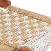Riaza Sheesham Wood Maachi Stool in Natural Jute & Silver Rope Canning