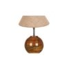 Beige Jute with Natural Wood Table Lamp