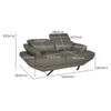 Orlando 2 Seater Leatherette Sole in Slate Grey Colour