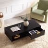 Velin Ridged Coffee Table with Drawer Black