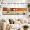 Abstract Geometric Linear Grid Canvas Wall Art 12 x 46 Inch