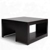 Wayne Sheesham Wood Contemporary Square Coffee Table In Extra Dark Mahagony Finish