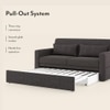 Camden 3 Seater Pull Out Sofa cum Bed In Smoke Grey Colour