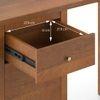 Dickens Corner Desk in Amber Walnut Finish
