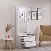 Hexa Red Wooden Dressing Table in Frosty White Colour