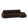 Apollo Sofa (Colour : Dark Earth, Cushion : Soft, Back Type : High Back, Seating Capacity : Right Aligned 3 Seater + Right Aligned Chaise)