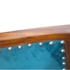 Arista Sheesham Wood Lounge Chair In Turquoise Sea Velvet Upholstery