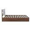 Yumako Queen Size Bed In Walnut Finish