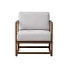 Aura Boucle Fabric Arm Chair in White Colour