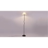 Ivy Off White Fabric Floor Lamp with Black Iron Base