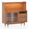 Klint Solid Wood Bar Cabinet (Amber Walnut Finish)