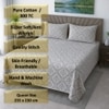 Usha White & Coffee Floral 400 TC Cotton Flat Queen Size Bedsheet with 2 Pillow Covers – Threads