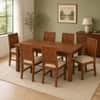 Globally Indian Aarya Solid Sheesham Wood 6 Seater Dining Table Set 6 Chairs Beige