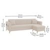 Daraco Velvet L shape 5 Seater Sofa in Cream Color