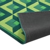 Presto Green Geometric Hand Tufted Wool Carpet 5X7 Feet