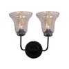 Devansh Metal Electric Wall Light in black Colour with Transparent Shade Count of 2 Lights