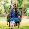 Swingzy Premium Rectangle Swing Chair for Adults Brown with Accessories
