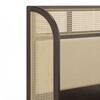 Fiji Wingback Cane and Solid Wood Queen Size Non-Storage Bed in Almond beige