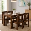 Charlie 4 Seater Dining Set In Teak Finish