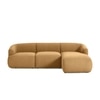 Zenliving Wood Left Aligned 3-Seater With Upholstery Non Storage Sofa In Brown Colour