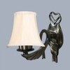 Devansh Gold Antique Wall Mounted Lamp With Off-White Cotton Shade