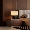 Tgere Series polished Bedside Table with Gold Base