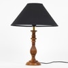 Lorette hand crafted Solid wood honey finish table lamp With Black Cotton Shade