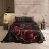 Stoa Paris 300TC UltrSatin Super King Bedsheet with 2 Pillow Covers Satin Super Magenta Gold