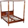 Rangrez Sheesham Wood Queen Size Non Storage Poster Bed in Honey Oak Finish