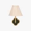Clover Handicrafted Wall Lamp in Polished gold and K green and off white pleated Colour
