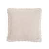 Transfer Knit Cushion Cover With Crochet Border  Pale Whisper 16X16 Inches