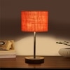 Devansh Orange  Jute   Table Lamp With  Natural  Wood Base  & Steel Pipe (7X17 Inches)-17