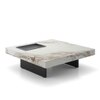 Largo Metal Coffee Table In Macchia Sintered Stone Top