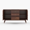 Rattan Sheesham Wood Sideboard In Provincial Teak Finish