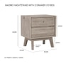 Scandinavian Madrid Solid Wood Bedside Table in Beige Colour