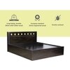Erinnyes Engineered Wood Queen  Size Bed With Box Storage (Walnut Finish)