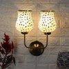 Devansh Metal Electric Wall Light in Gold Colour with Multicolor Shade Count of 2 Lights