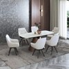 Aeris Ceramic 4 To 6 Seater Extendable Dining Table With Selene Dining Chair