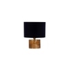 Conroy Black cotton table lamp with Natural Wood Base