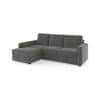Apollo Compact Sofa (Colour : Ash Grey Velvet, Cushion : Soft, Back Type : Regular, Seating Capacity : Left Aligned 2 Seater + Left Aligned Chaise + Ottoman)