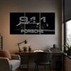 The Castle Decor Porsche 911 Black Luxury Car Wall Art Set of 3 20x30 Inch