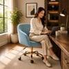 Doe Buck Louise Modern Sky Blue Velvet Office Chair