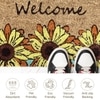 Luxe Home 100% Natural Coir Doormat Welcome Floral Print Design (71x45cm)