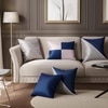 Stoa Paris Cushion Covers, Digital Printed Pillow Covers Set of 5, Throw Cushion Covers for Bed, Sofa - Mystique Blue