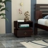 Kaka Solid Wood Bedside Table in Walnut Finish