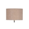 Merida Beige Natural Fiber Floor Lamp with Black Iron Base