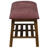 Svolvær Solid Wood Shoe Rack with Seating in Walnut Brown finish