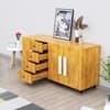 Hexa Red Multipurpose Storage Cabinet With 4 Drawer 3 Door in Giant Wood Colour